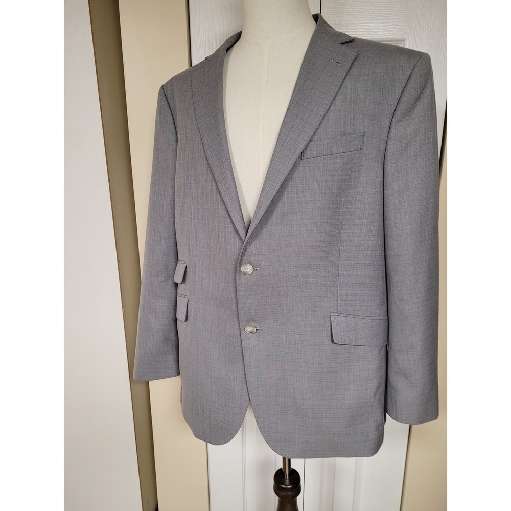 Kenneth Cole NY Mens Gray 2 Button/Vent Blazer Sport Coat Jacket 48L‎ Pristine
